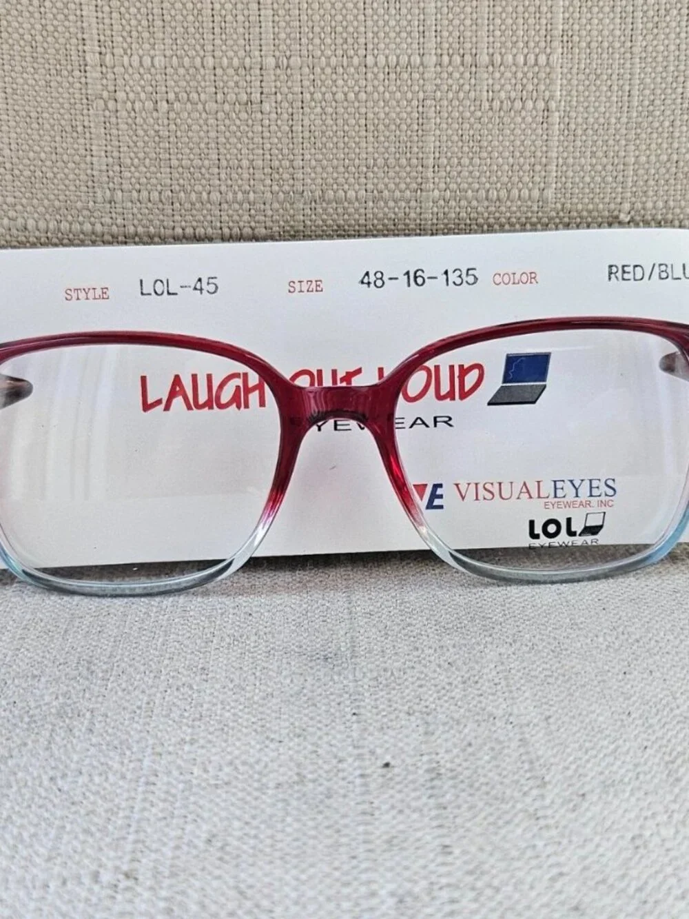LOL Laugh Out Loud Women Glasses Frame Red/Blue Eyewear LOL-45 Eyeglasses NWT B